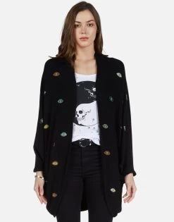 Isla Bead Eyes 12 Isla Bead Eyes -dress and personal adornment 1058 BGR 12654 BLK color bead eyes cardigan wrap lauren moshi 01