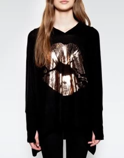 Wilma Rose Gold Foil Lip -dress and personal adornment 1092 HAC 11705 JTBLK 05