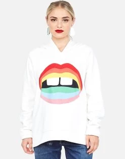 Corbin Rainbow Gap Mouth -dress and personal adornment 1201 COF 12398 MILK rainbow gap mouth hoodie lauren moshi 02
