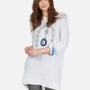 Kaya Lucky Eye Horseshoe -dress and personal adornment 1309 WFL 12793 WHT lucky eye horseshoe oversized thermal top lauren moshi 04
