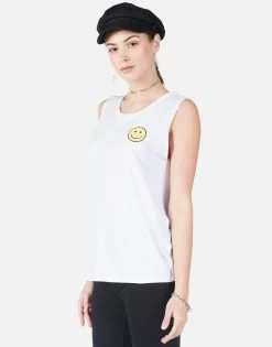 Sibley Happyface -dress and personal adornment 2190 TNC 1P86 WHT smiley tank lauren moshi 01