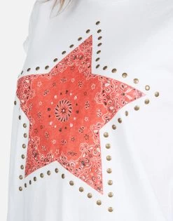 Croft Bandana Star -dress and personal adornment 2213 CTT 12728 WHT red bandana star ss tee lauren moshi 06