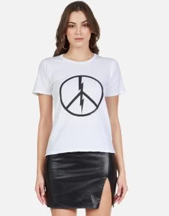 Croft Peace Lightning -dress and personal adornment 2213 CTT 12796 WHT peace lightning tee lauren moshi 01