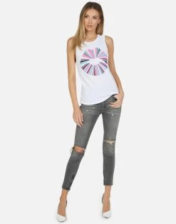 Ashlin Rainbow Ray Lip Tank -dress and personal adornment 2245 VCT 13636 WHT 02