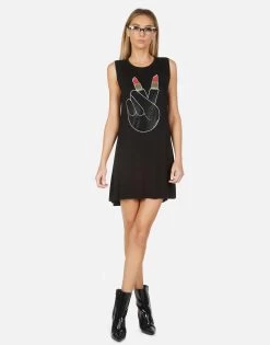 Deanna Crystal Lipstick Peace -dress and personal adornment 3047 RSN 13929 BLK 06