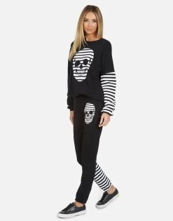 Gia Stripe Skull -dress and personal adornment 4009 CSA 13906 BLK 05