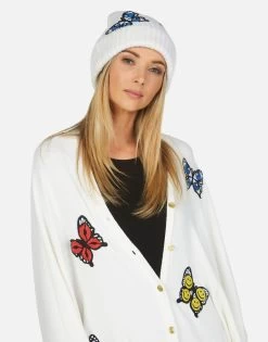 Blix Butterfly Patches Beanie -dress and personal adornment 9073 CSM 1P154 CRME 02