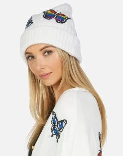 Blix Butterfly Patches Beanie -dress and personal adornment 9073 CSM 1P154 CRME 05