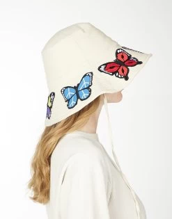 Adina- Bucket Hat W/ Butterfly Patches -dress and personal adornment 9138 CNSC 3P224 NTL 01