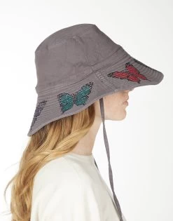 Adina- Bucket Hat W/ Butterfly Crystals -dress and personal adornment 9138 CSC 34834 ONYX 02