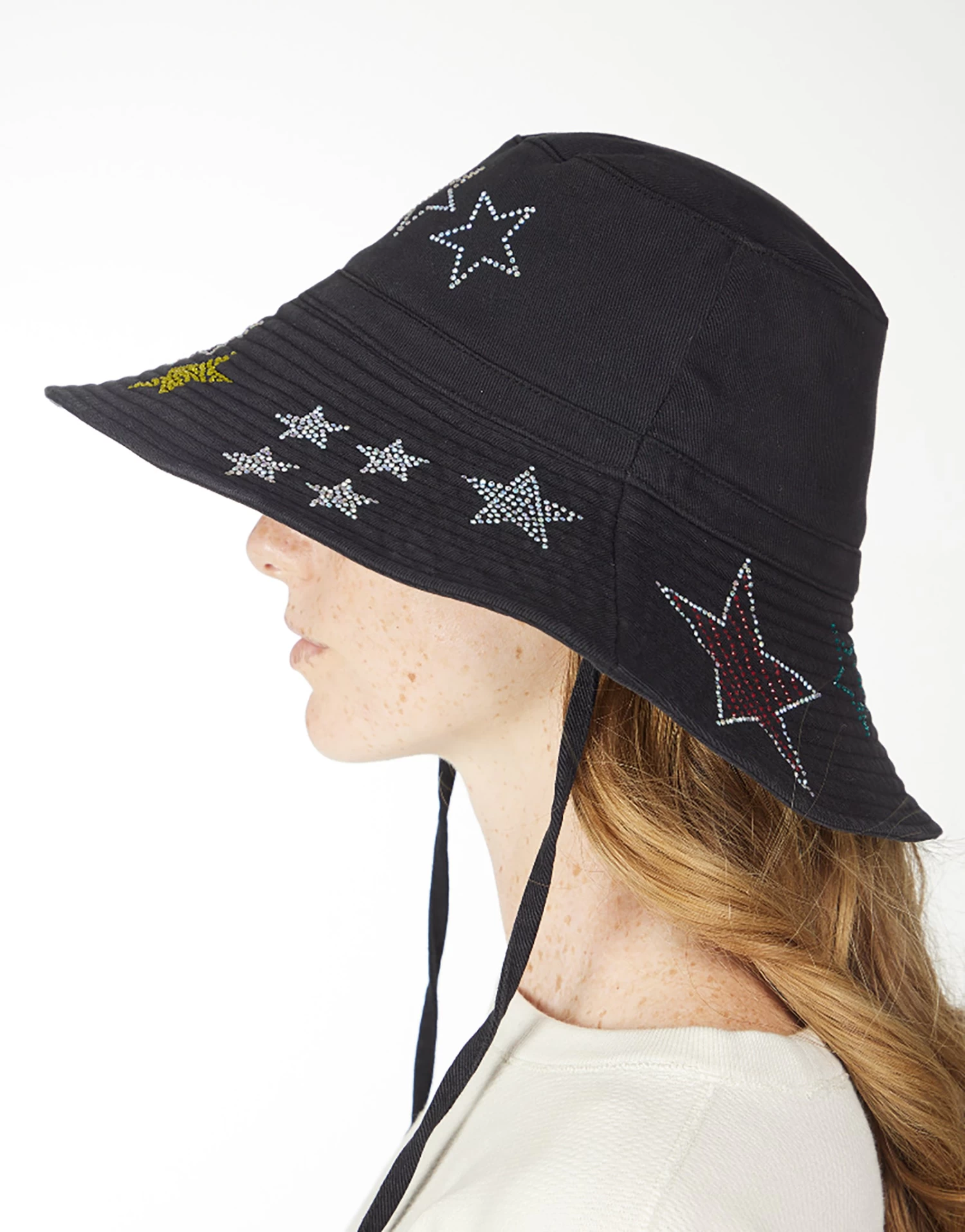 Adina- Bucket Hat W/ Crystal Stars 6 Adina- Bucket Hat W/ Crystal Stars - Image 4