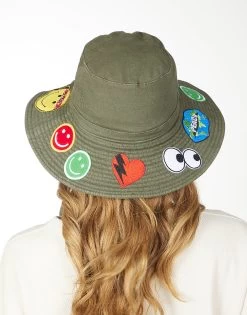 Adina- Bucket Hat W/ Happy Hippie Patches -dress and personal adornment 9138 CSC 3P227 MILTY 02