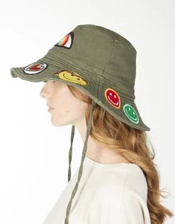 Adina- Bucket Hat W/ Happy Hippie Patches -dress and personal adornment 9138 CSC 3P227 MILTY 03