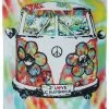 Brinkley Tie Dye Peace Bus Square Blanket Towel For Two -dress and personal adornment BUS