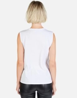 Kel Cracked Lightning Bolt -dress and personal adornment Lauren Moshi Cracked Lightning Womens Tank White 2190 TNC 12922 WHT 04