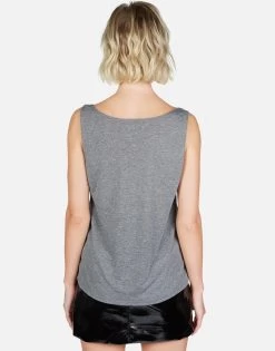 Julianna Elements Lip -dress and personal adornment Lauren Moshi Elements Lip Muscle Tank in Heather Grey Burnout 2224 LVP 12993 HEG 03