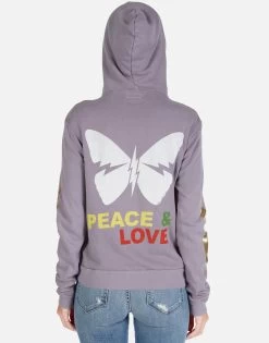 Lennox Peace & Love Butterfly 31 Lennox Peace & Love Butterfly -dress and personal adornment Lauren Moshi Peace and Love Butterfly Zip Hoodie Violet 1287 CSA 22928 GRVLT 05