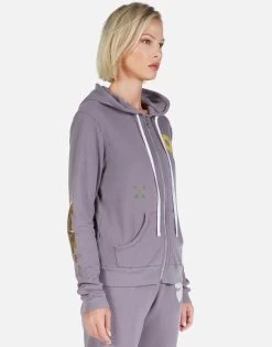 Lennox Peace & Love Butterfly 35 Lennox Peace & Love Butterfly -dress and personal adornment Lauren Moshi Peace and Love Butterfly Zip Hoodie Violet 1287 CSA 22928 GRVLT 12