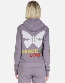 Lennox Peace & Love Butterfly 36 Lennox Peace & Love Butterfly -dress and personal adornment Lauren Moshi Peace and Love Butterfly Zip Hoodie Violet 1287 CSA 22928 GRVLT 13