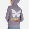 Lennox Peace & Love Butterfly -dress and personal adornment Lauren Moshi Peace and Love Butterfly Zip Hoodie Violet 1287 CSA 22928 GRVLT 18