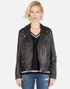 Posey Skeleton Hand Heart -dress and personal adornment Lauren Moshi Skeleton Hand Heart Leather Jacket 1322 LTR 2P110 BLK 01