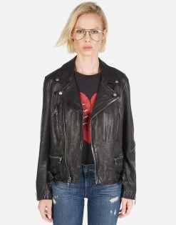 Posey Skeleton Hand Heart -dress and personal adornment Lauren Moshi Skeleton Hand Heart Leather Jacket 1322 LTR 2P110 BLK 04