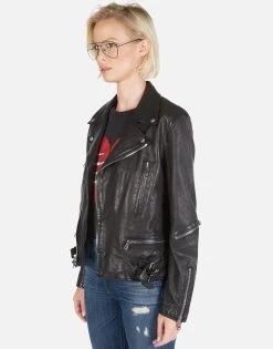 Posey Skeleton Hand Heart -dress and personal adornment Lauren Moshi Skeleton Hand Heart Leather Jacket 1322 LTR 2P110 BLK 05