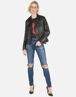 Posey Skeleton Hand Heart -dress and personal adornment Lauren Moshi Skeleton Hand Heart Leather Jacket 1322 LTR 2P110 BLK 07