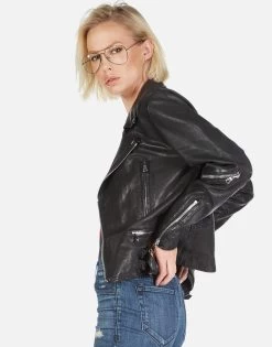 Posey Skeleton Hand Heart -dress and personal adornment Lauren Moshi Skeleton Hand Heart Leather Jacket 1322 LTR 2P110 BLK 09