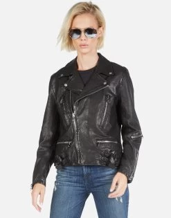 Posey Skeleton Hand Heart -dress and personal adornment Lauren Moshi Skeleton Hand Heart Leather Jacket 1322 LTR 2P110 BLK 10