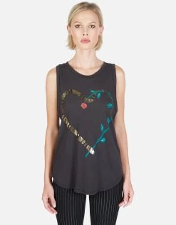 Peyton Snake Heart 12 Peyton Snake Heart -dress and personal adornment Lauren Moshi Snake Heart Muscle Tank in Onyx 2237 VCT 12961 ONYX 01