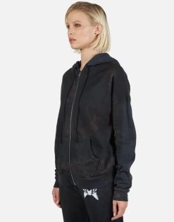 Koa Star Tiger -dress and personal adornment Lauren Moshi Star Tiger Zip Up Hoodie in Onyx Wash 1337 CCFH 22966 ONXWSH 03
