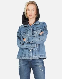 Stevie Varsity Panther 16 Stevie Varsity Panther -dress and personal adornment Lauren Moshi Varsity Panther Denim Jacket w Hood 1332 DNM 32906P11 VBLONX 07