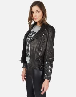 Posey Cracked RnR Spray -dress and personal adornment cracked rock n roll leather moto jacked 1322 LTR 22843 BLK 09