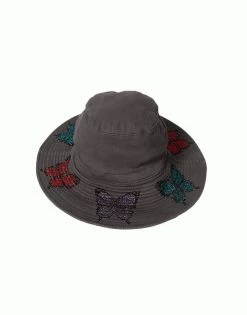 Adina- Bucket Hat W/ Butterfly Crystals