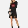 Adora X Crystal Biting Lip -dress and personal adornment lauren moshi X crystal biting lip long sleeve dress 3052 RSN X13056 BLK 01