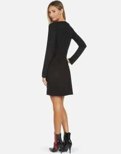 Adora X Crystal Biting Lip -dress and personal adornment lauren moshi X crystal biting lip long sleeve dress 3052 RSN X13056 BLK 08