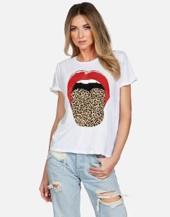 Edda X Leopard Tongue -dress and personal adornment lauren moshi X leopard tongue vintage ss tee 2117 VCT X13404 WHT 01