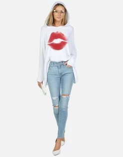 Wilma X Spray Kiss -dress and personal adornment lauren moshi X spray kiss pullover hoodie 1092 HAC X13503F WHT 02
