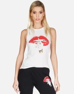 Ashlin XO Shh Lip -dress and personal adornment lauren moshi XO shh lip tank tee 2245 VCT 13116 MLK 07