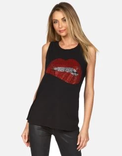 Peyton Crystal Biting Lip -dress and personal adornment lauren moshi crystal lip tank tee 2237 VCT 13056 BLK 01 0d829d9d 0b89 4e44 ad32 4d7f742827e3