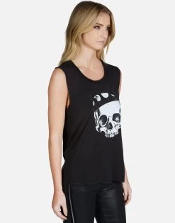 Kel Royal Skull -dress and personal adornment lauren moshi crystal royal skull tank tee 2190 TNC 13086 ONYX 02