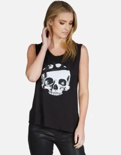 Kel Royal Skull -dress and personal adornment lauren moshi crystal royal skull tank tee 2190 TNC 13086 ONYX 04