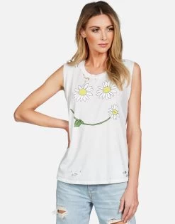 Kel Daisy Happyface -dress and personal adornment lauren moshi daisy happyface scoop neck muscle tank 2190 TNCH 13195 MLK 02