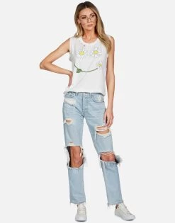 Kel Daisy Happyface -dress and personal adornment lauren moshi daisy happyface scoop neck muscle tank 2190 TNCH 13195 MLK 03