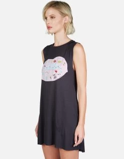 Deanna Elements Lip -dress and personal adornment lauren moshi elements lip sleeveless mini dress 3047 RSN 12988 BLK 02