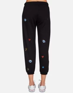 Alana Evil Eye Elements -dress and personal adornment lauren moshi evil eye elements crop sweatpant 4035 MSF 33188 BLK 03