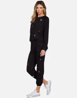 Alana Evil Eye Elements -dress and personal adornment lauren moshi evil eye elements crop sweatpant 4035 MSF 33188 BLK 06