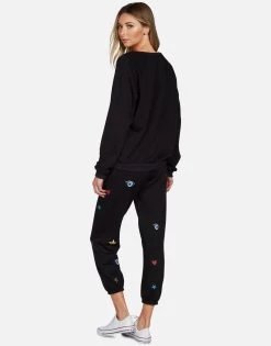 Alana Evil Eye Elements -dress and personal adornment lauren moshi evil eye elements crop sweatpant 4035 MSF 33188 BLK 07