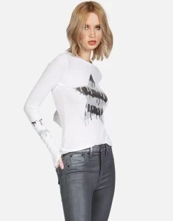 Mckinley Dripping Star -dress and personal adornment lauren moshi foil dripping star fitted thermal 2158 THR 13235 WHT 06